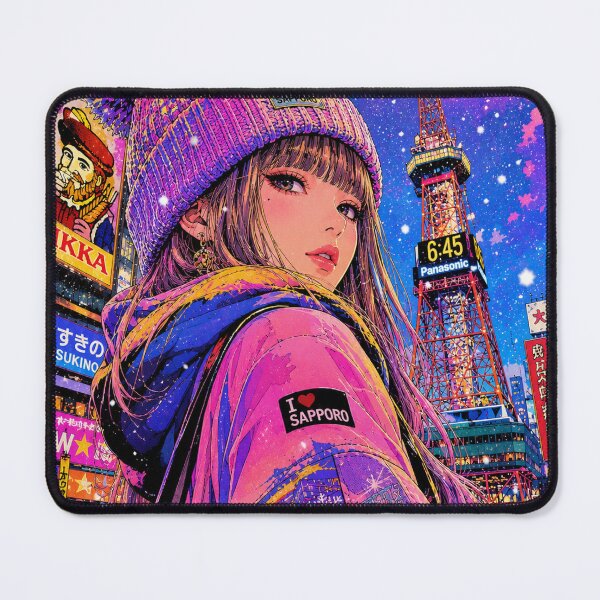 Item preview, Sapporo Snow Girl — Neon Retro Japanese Street Art designed and sold by アミヤジャ.