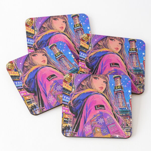 Item preview, Sapporo Snow Girl — Neon Retro Japanese Street Art designed and sold by アミヤジャ.