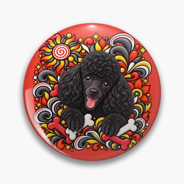 Item preview, Black Poodle Floral Art - Bones & Swirls Decor designed and sold by PixelsPaws.