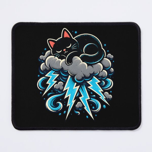Item preview, Black Cat Sleeping on Stormy Cloud designed and sold by palaco210.