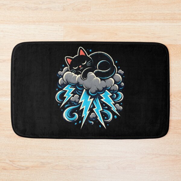 Item preview, Black Cat Sleeping on Stormy Cloud designed and sold by palaco210.