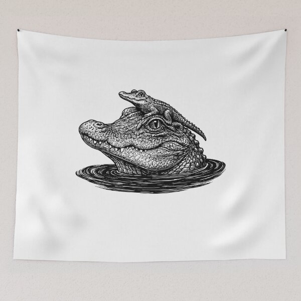 Item preview, Alligator and Baby Hatching Crocodile Animal Lover Gift designed and sold by gunaone-design.