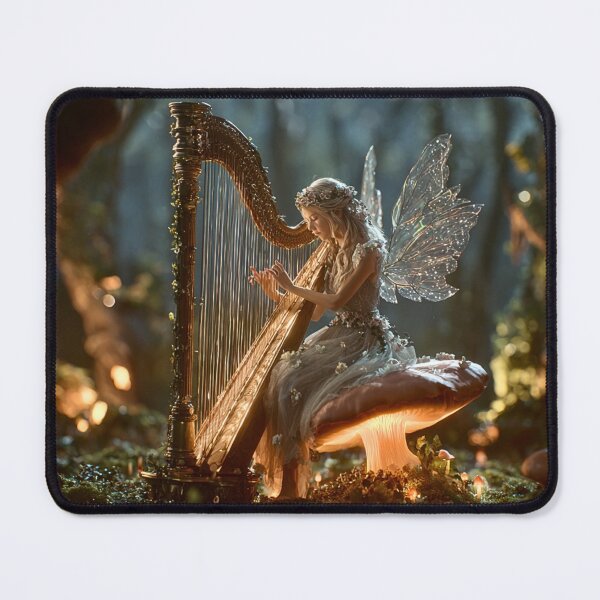 Item preview, Enchanted Fairy Playing Moonlit Harp designed and sold by Storybook Botanica.
