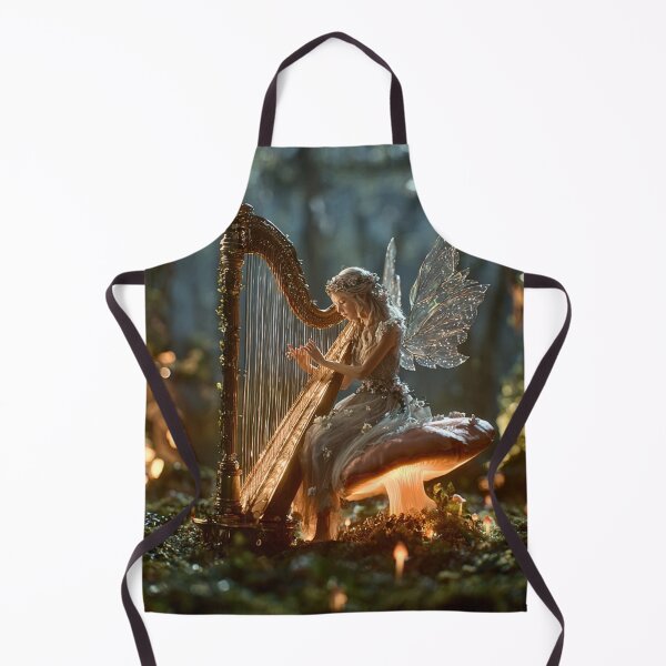 Item preview, Enchanted Fairy Playing Moonlit Harp designed and sold by Storybook Botanica.