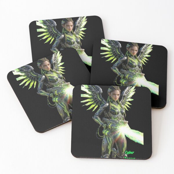 Item preview, Cyber Ranger Queen - Neon Green Sci-Fi Armor Girl designed and sold by EvolutionMerch.