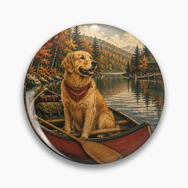 Item preview, Vintage Golden Retriever Canoe Adventure designed and sold by ARDELVEX STUDIO.