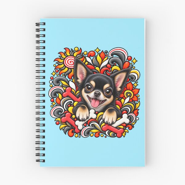Item preview, Black Chihuahua Floral Art - Bones & Swirls Decor designed and sold by PixelsPaws.