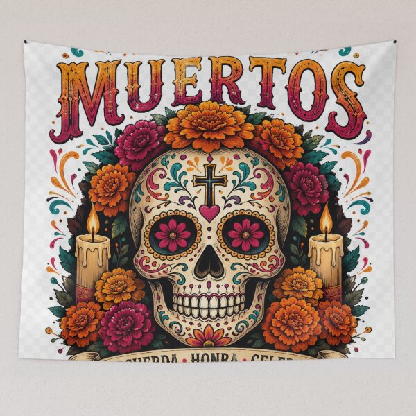 Item preview, Floral sugar skull celebration  designed and sold by urbanshop7.