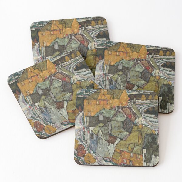 Item preview, Egon Schiele Townscape Wall Art Crescent of Houses Vintage Expressionist Landscape designed and sold by RickE.