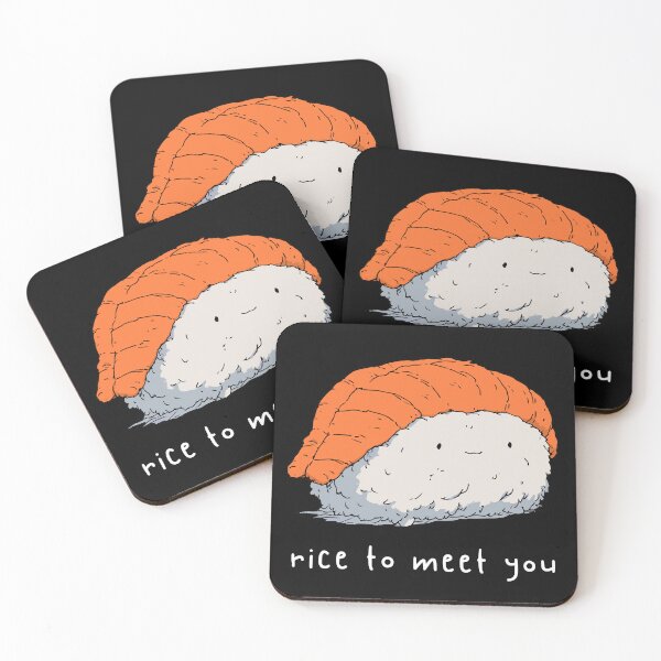 Item preview, Rice To Meet You Cute Nigiri Sushi | Funny Food Pun Art designed and sold by kuwagatamushi.
