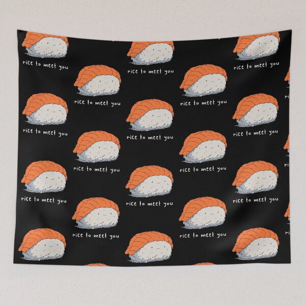 Item preview, Rice To Meet You Cute Nigiri Sushi | Funny Food Pun Art designed and sold by kuwagatamushi.