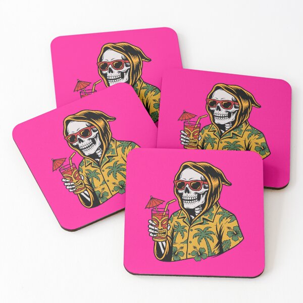 Item preview, Tropical Vacation Skeleton Tiki Drink designed and sold by MarCinu Art.