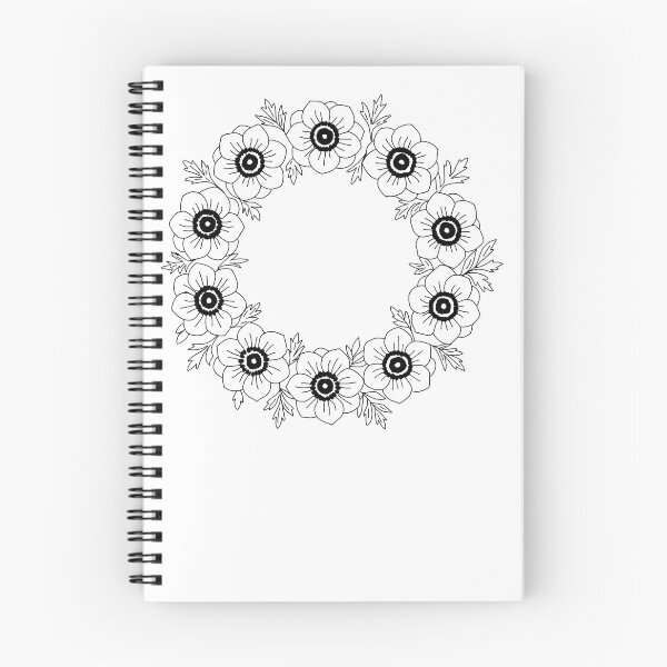 Item preview, Anemone Flower Wreath Line Art Minimalist Floral Crown  designed and sold by Rare Botanical .