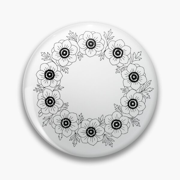 Item preview, Anemone Flower Wreath Line Art Minimalist Floral Crown  designed and sold by Rare Botanical .