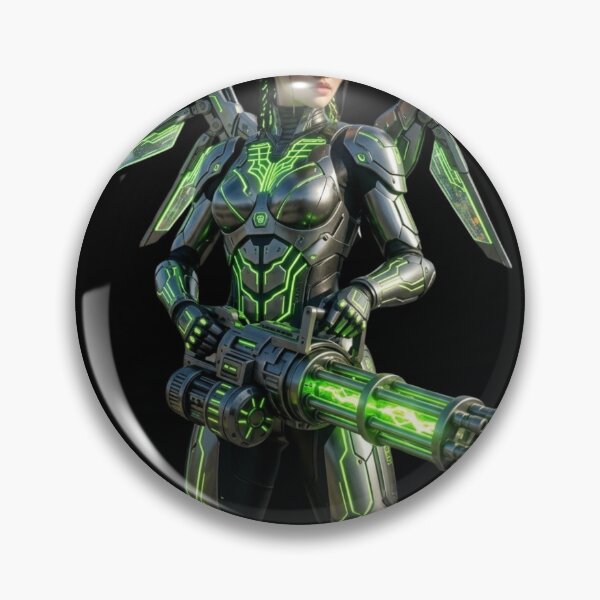 Item preview, Cyber Ranger Queen 2 - Neon Green Sci-Fi Armor Girl designed and sold by EvolutionMerch.