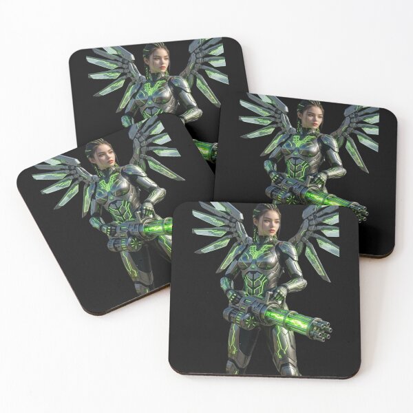 Item preview, Cyber Ranger Queen 2 - Neon Green Sci-Fi Armor Girl designed and sold by EvolutionMerch.