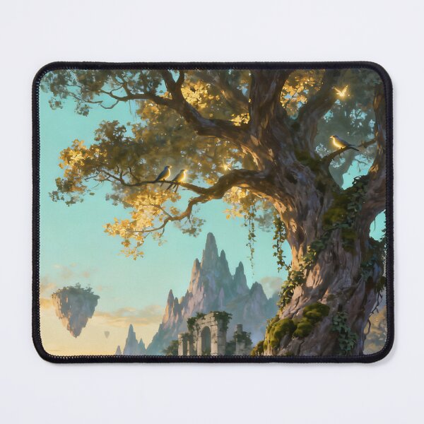 Item preview, Fantasy Floating Tree Island Landscape with Waterfalls designed and sold by stylishdzign.