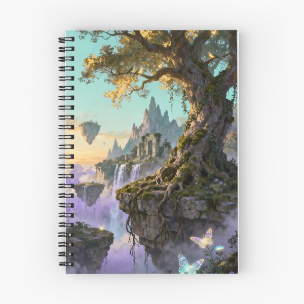 Item preview, Fantasy Floating Tree Island Landscape with Waterfalls designed and sold by stylishdzign.