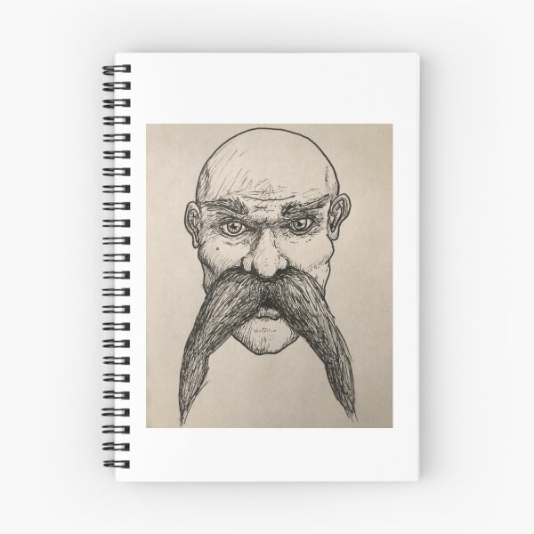 Item preview, Vintage Cossack Long Mustache Ink Drawing designed and sold by lmegder.