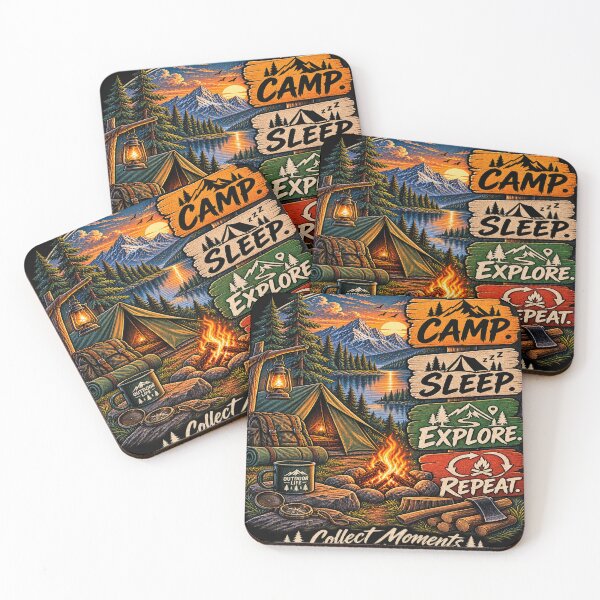 Item preview, Camp Sleep Explore Repeat – Camping Adventure Design designed and sold by Lumvero.