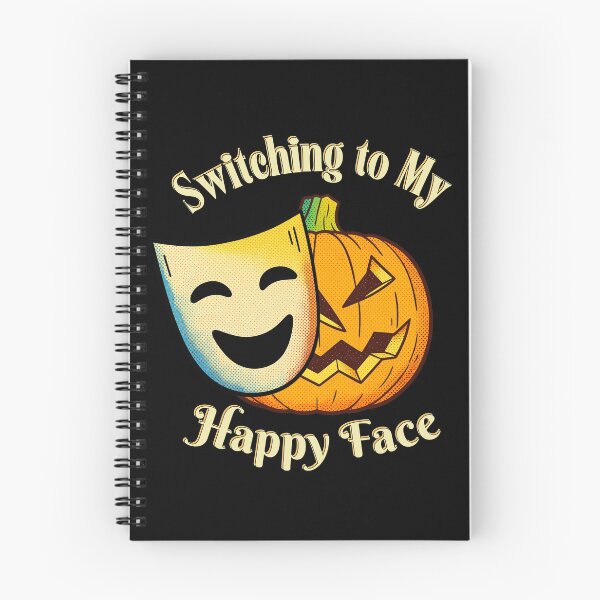 Item preview, Grumpy Jack O' Lantern Switching to My Happy Face Mask | Light Ink Edition designed and sold by SunandShade.