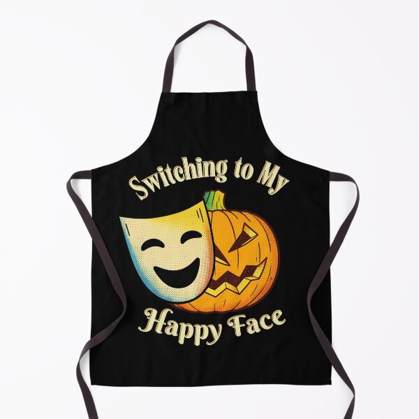 Item preview, Grumpy Jack O' Lantern Switching to My Happy Face Mask | Light Ink Edition designed and sold by SunandShade.