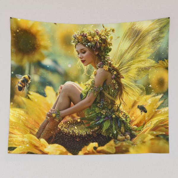 Item preview, Sunflower Fairy and Bumblebee Bliss designed and sold by Storybook Botanica.