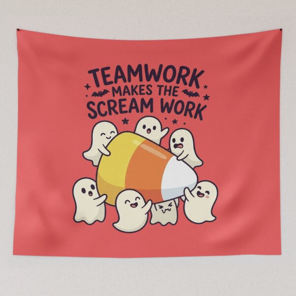 Item preview, Teamwork Makes The Scream Work - Cute Ghost Candy Corn Halloween designed and sold by LUKOWEAR.