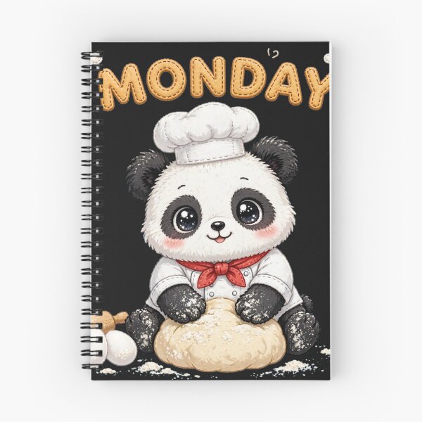 Item preview, Cute Panda Chef Baking Dough on Monday - Kawaii Kitchen Art designed and sold by Surviving Monday Club.