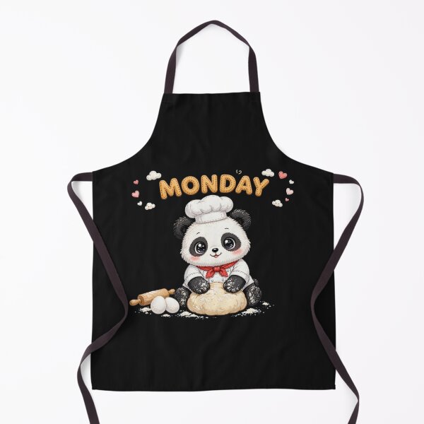 Item preview, Cute Panda Chef Baking Dough on Monday - Kawaii Kitchen Art designed and sold by Surviving Monday Club.
