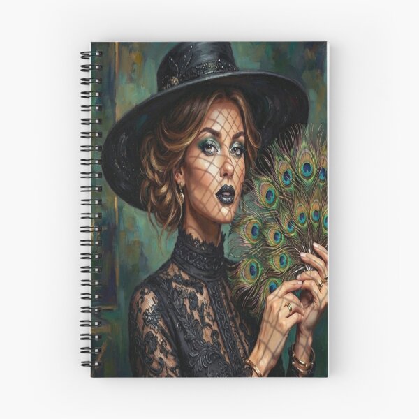 Item preview, Gothic Peacock Fan Elegance: Dark Academia & Vintage Art Print designed and sold by AfresStudio.