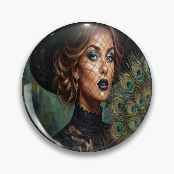 Item preview, Gothic Peacock Fan Elegance: Dark Academia & Vintage Art Print designed and sold by AfresStudio.