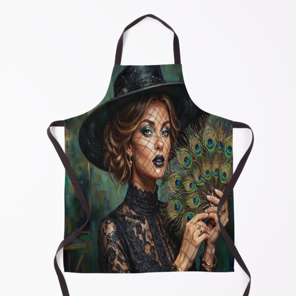 Item preview, Gothic Peacock Fan Elegance: Dark Academia & Vintage Art Print designed and sold by AfresStudio.