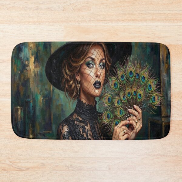 Item preview, Gothic Peacock Fan Elegance: Dark Academia & Vintage Art Print designed and sold by AfresStudio.