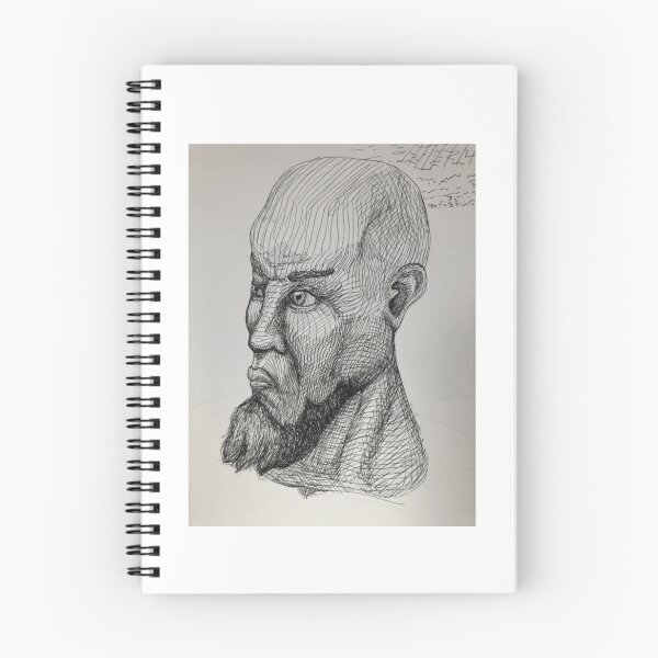 Item preview, Expressive Bald Beard Crosshatch Sketch designed and sold by lmegder.