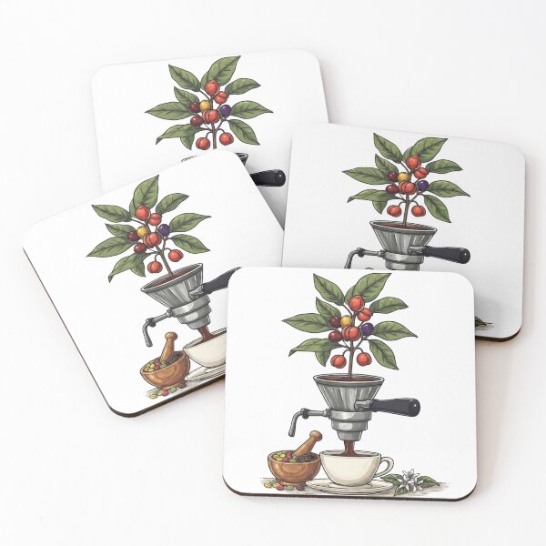Item preview, Vintage Coffee Plant Portafilter Botanical Espresso Art designed and sold by sanorastyle.