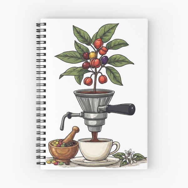 Item preview, Vintage Coffee Plant Portafilter Botanical Espresso Art designed and sold by sanorastyle.