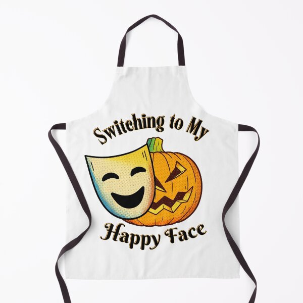 Item preview, Grumpy Jack O' Lantern Switching to My Happy Face Mask | Dark Ink Edition designed and sold by SunandShade.