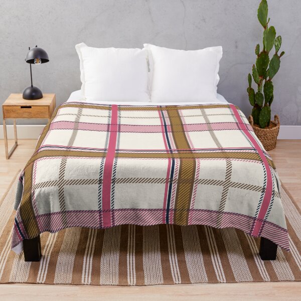 Item preview, Gingerbread and Rose Pink Plaid Pattern designed and sold by Momoko-Hikaru.