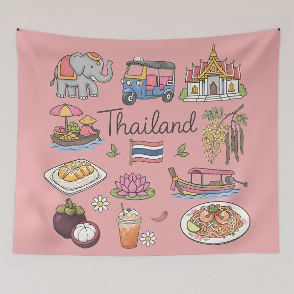 Item preview, Thailand Cute Pastel Collage  designed and sold by HowToCanadian.