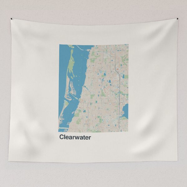 Item preview, Clearwater Minimalistic Map Art designed and sold by MapsNerd.
