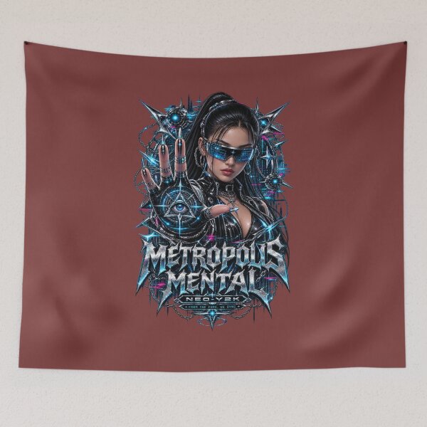 Item preview, Metropolis Mental - Neo Y2K Cyberpunk Metal designed and sold by wilnickvisuals.