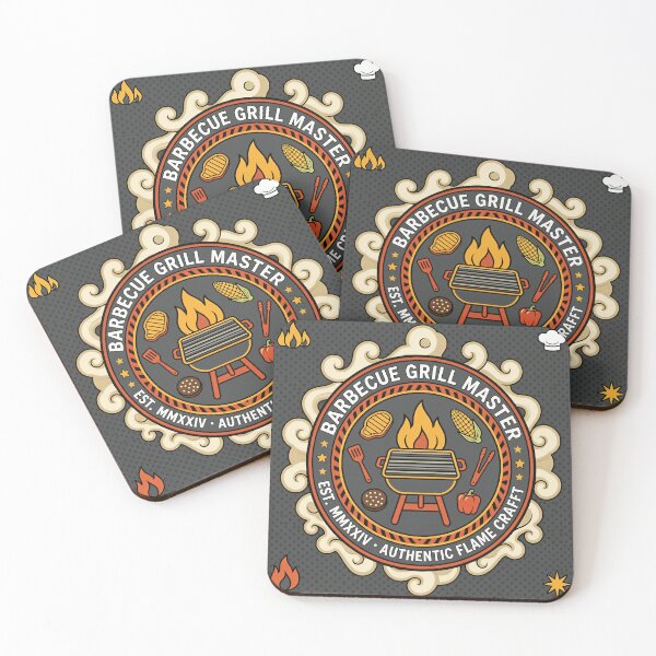 Item preview, Barbecue Grill Master Emblem Badge Design designed and sold by DIUMERI.