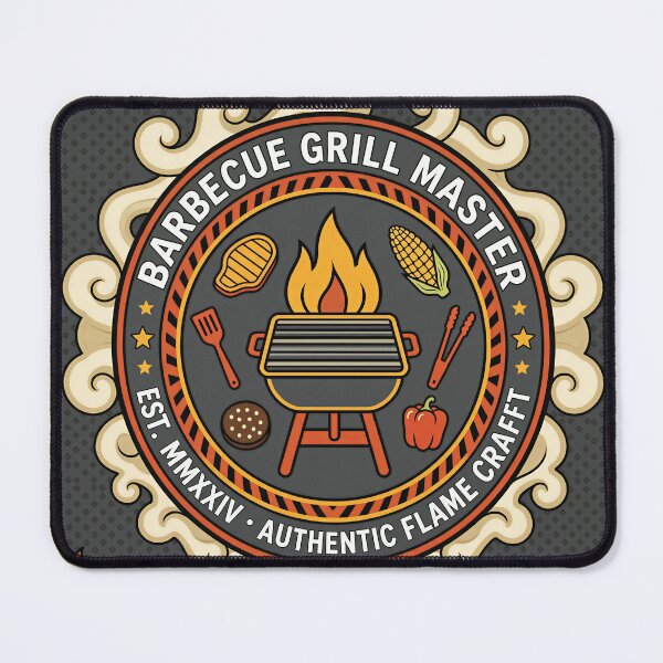 Item preview, Barbecue Grill Master Emblem Badge Design designed and sold by DIUMERI.
