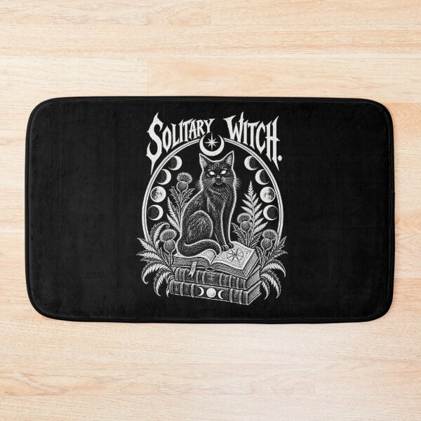 Item preview, Solitary Witch – Black Cat Gothic Linocut Occult Art designed and sold by Anyshca.