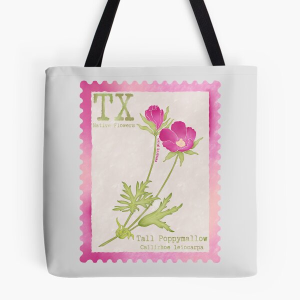 Item preview, Texas Native Flower Tall Poppymallow Watercolor Vintage Postage Stamp designed and sold by Marguerite Artistry.