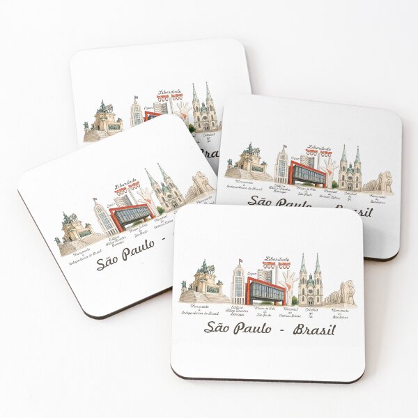 Item preview, Copy of Sao Paulo Brazil Skyline – Vintage Watercolor  Landmarks Illustration designed and sold by Sampa In Focus.
