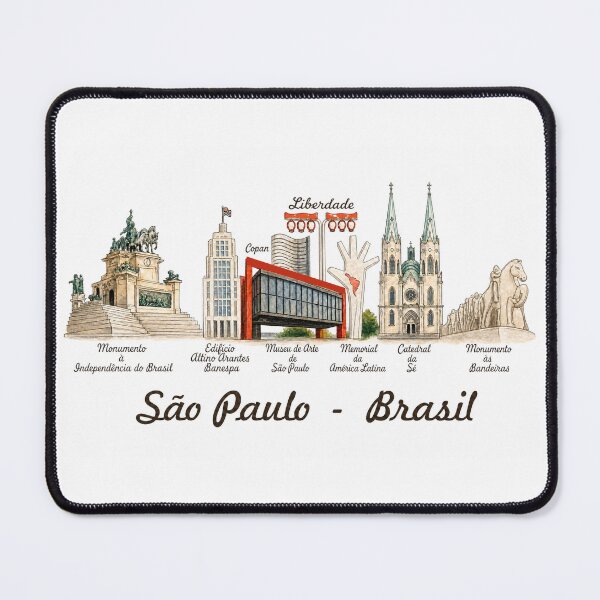 Item preview, Copy of Sao Paulo Brazil Skyline – Vintage Watercolor  Landmarks Illustration designed and sold by Sampa In Focus.