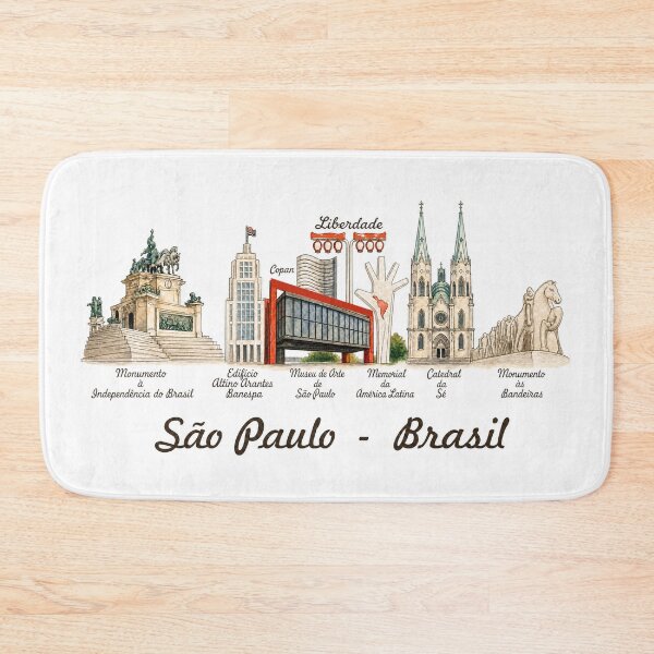 Item preview, Copy of Sao Paulo Brazil Skyline – Vintage Watercolor  Landmarks Illustration designed and sold by Sampa In Focus.