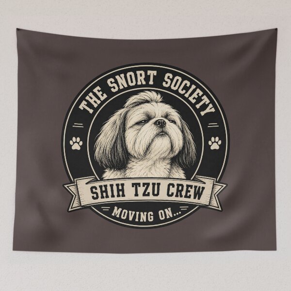 Item preview, The Snort Society - Shih Tzu Crew - Moving On.../Funny Shih Tzu Dog Badge Logo  designed and sold by Halejo68.